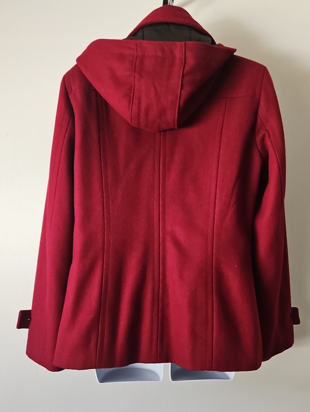 Calvin Klein Double-Breasted Peacoat - Deep Red - Picture 8 of 16